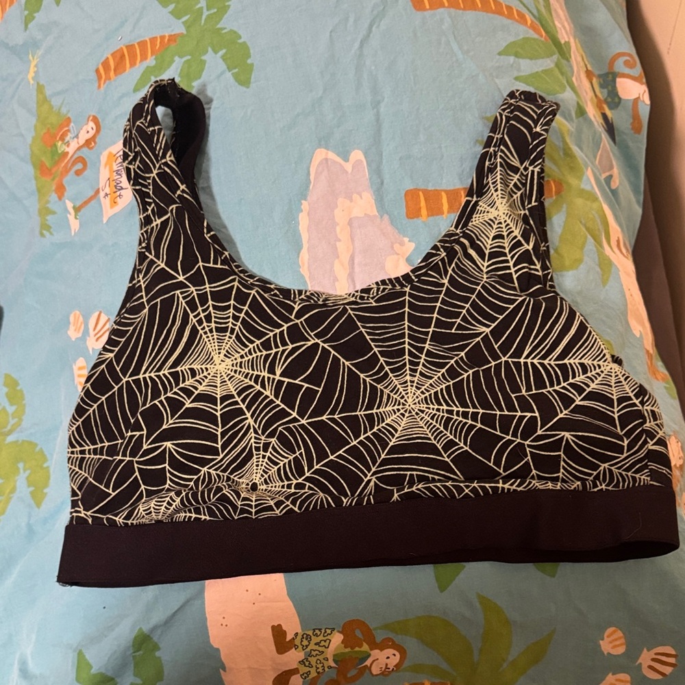 Black and White Spiderweb Sports Bra